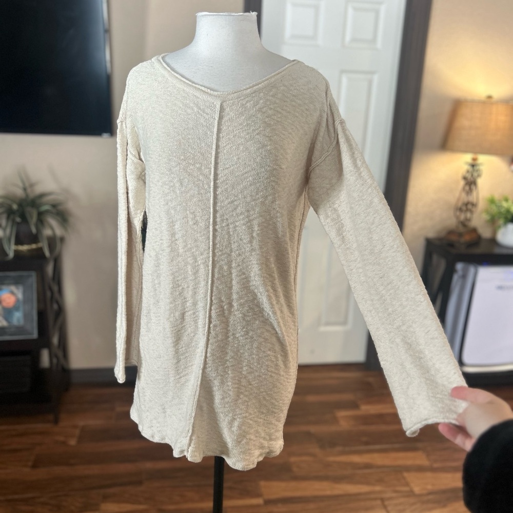 Free People Ivory Oversized Sweater Tunic